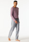 Long woven fabric pants blue striped - Mix+Relax