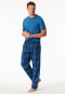 Pants long woven fabric dark blue chequered - Mix+Relax