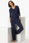 Pantalone lounge lungo in modal taglio Marlene blu - Mix + Relax