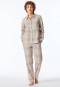 Pigiama lungo in tessuto tramato motivo a quadretti beige - Select Premium Warming