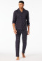Pyjama lang Interlock kohle gemustert - Fine Interlock