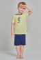 Pajamas short organic cotton stripes monkey soccer ball yellow/dark blue - Boys World