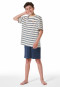 Pyjama court coton bio rayures crème - Nightwear
