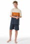 Pyjama court coton bio rayures graphite - Nightwear