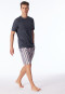 Pyjamas short Organic Cotton stripes charcoal - Selected! Premium