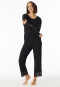 Schlafanzug lang 7/8-Hose Modal Spitze schwarz - Sensual Premium