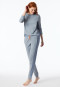 Pigiama lungo in cotone biologico blu denim - Casual Nightwear