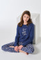 Pyjamas long cuffs animal print denim blue - Teens Nightwear