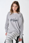 Pyjamas long pyjamas striped cuffs gray-mottled - Teens Nightwear