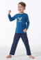 Schlafanzug lang Drachen Karos blau - Boys World