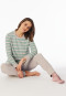 Pigiama lunghezza polsini in spugna a righe verde - Casual Essentials