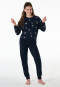 Pigiama lungo interlock con polsini da sogno blu notte - Nightwear