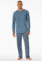 Pyjama long Coton bio rayures graphite - Comfort Nightwear