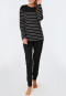 Long pyjama Rayures Bords-côtes noir - selected! premium inspiration