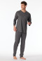 Pigiama a strisce lunghe antracite - Fine Interlock