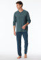 Schlafanzug lang Streifen dunkelblau - Long Life Soft