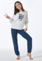 Schlafanzug lang Sweatware Bündchen off-white - Nightwear
