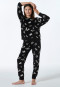 Pigiama lungo in velluto graffiti nero - Nightwear