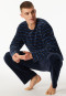 Pyjama long rayures velours bleu nuit - Casual Nightwear