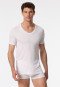 Maglietta a maniche corte con scollatura a V in bianco - Premium Modal