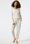 Long-sleeved shirt modal V-neck button placket nude heather - Mix & Relax