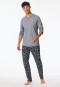 Maglietta manica lunga scollatura a V a righe blu notte - Mix+ Relax