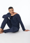 Shirt langarm V-Ausschnitt nachtblau - Mix+Relax