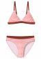 Set bikini a triangolo in tessuto a maglia SPF40+ riciclato a strisce rosa fuchsia - Ciano