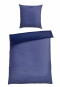 Parure de lit réversible 2 pièces flanelle castor bleu - SCHIESSER Home