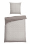 Reversible two-piece Renforcé gray chequered bed linen - SCHIESSER Home
