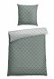 Reversible bed linen two-piece Renforcé green patterned - SCHIESSER Home