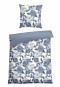 Reversible bed linen two-piece Renforcé light blue patterned - SCHIESSER Home