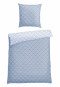 Reversible bed linen two-piece Renforcé light blue patterned - SCHIESSER Home