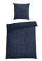 Reversible bedding set two-piece Renforcé statement print dark blue - SCHIESSER 150 Years