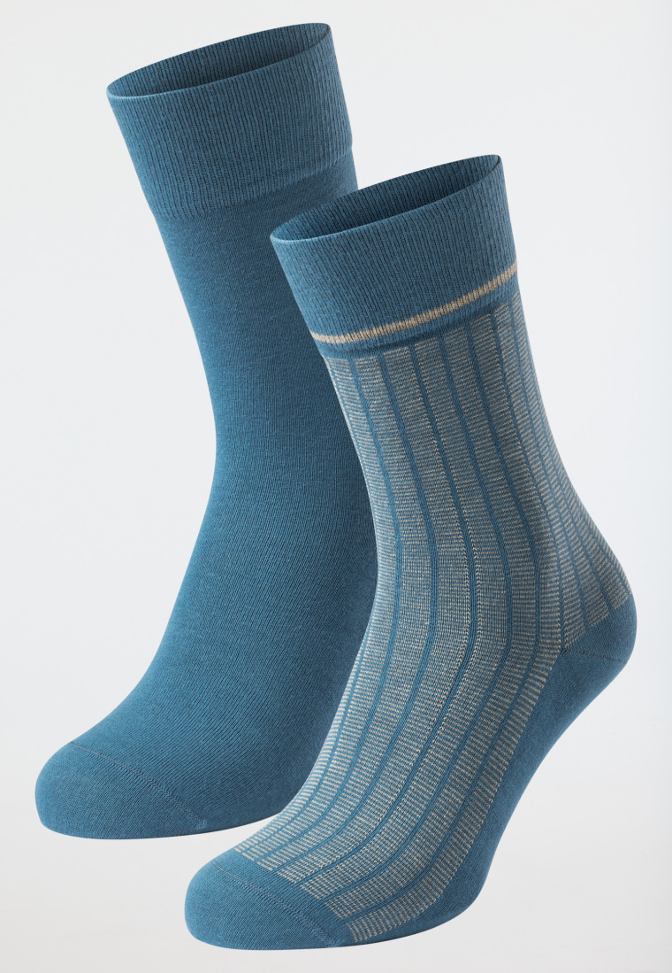 Herrensocken Doppelpack Pima-Baumwolle mehrfarbig - Long Life Cool