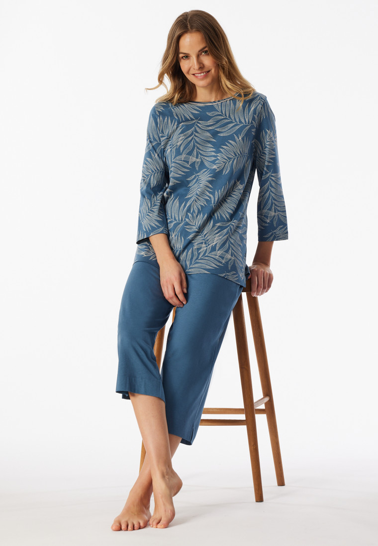 Pyjama 3/4 long bleu atlantique - Comfort Nightwear