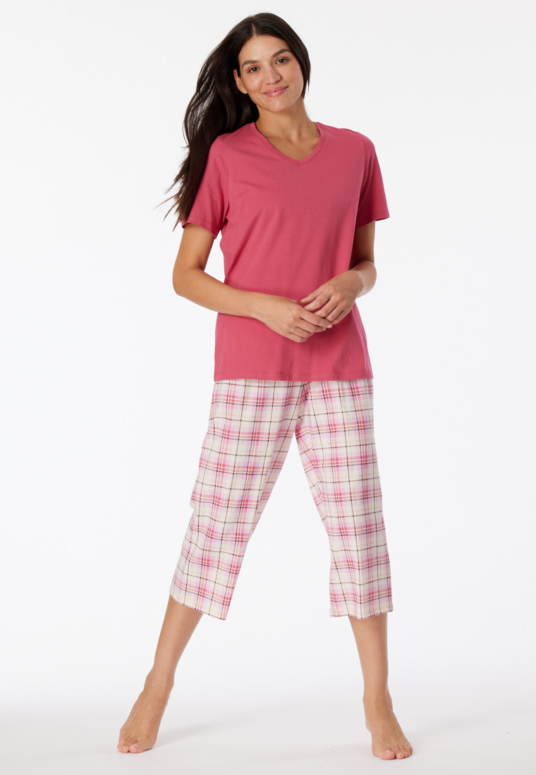 Schlafanzug 3/4-lang pink - Comfort Essentials