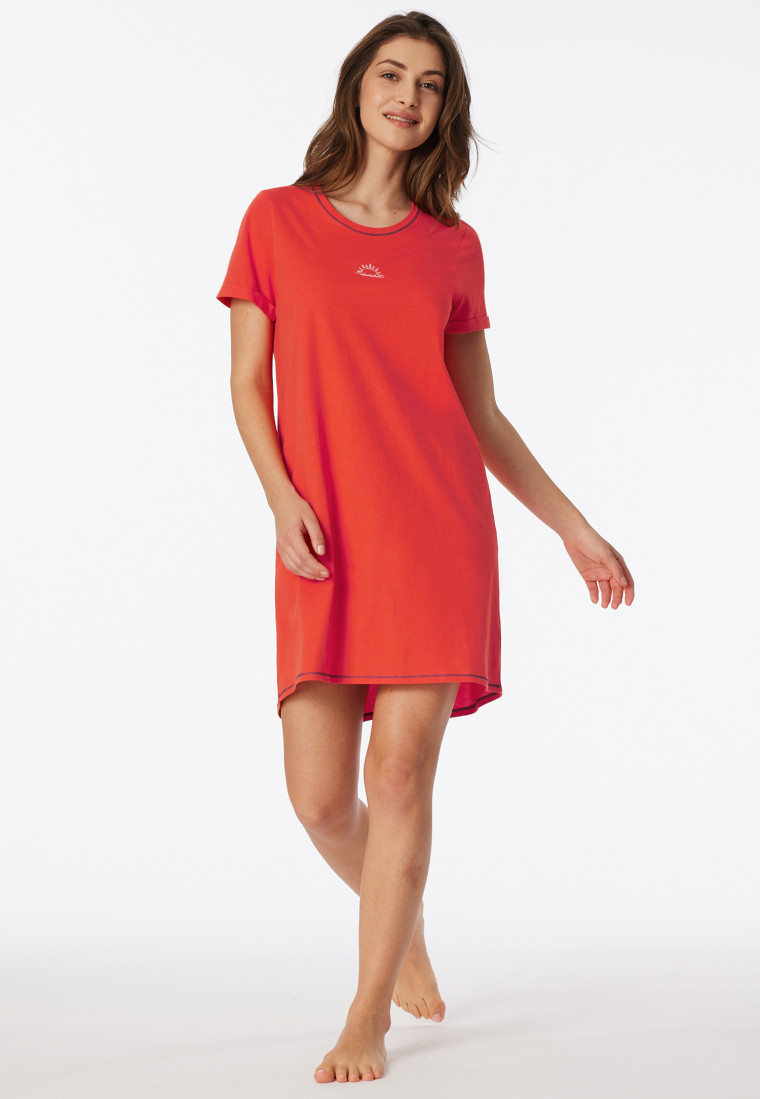 Camicia da notte a maniche corte stampa rosso chiaro - Casual Essentials