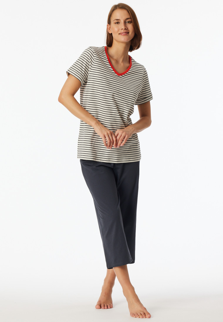 Pigiama lungo 3/4 di lunghezza off-white - Casual Essentials