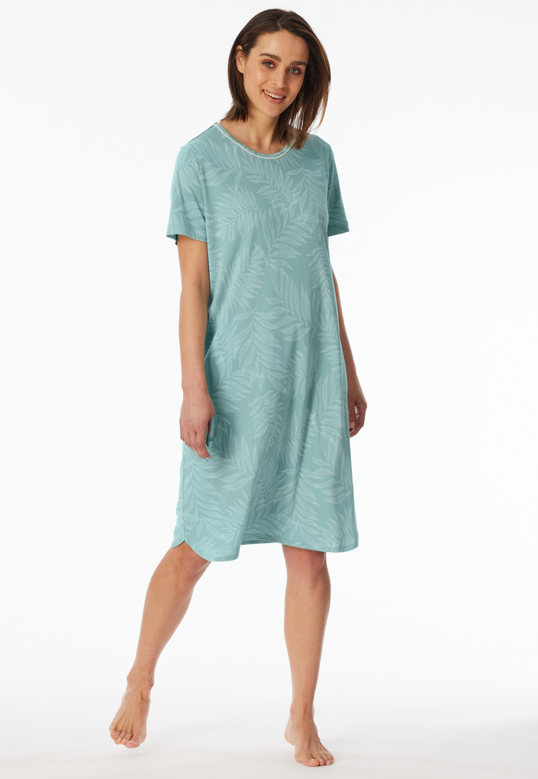 Camicia da notte a maniche corte stampa con palme - Comfort Nightwear