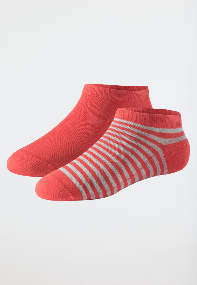 Women's sneakers double pack organic cotton red/striped - 95/5