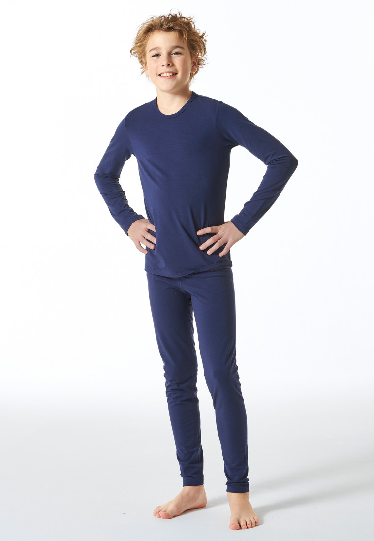 Shirt langarm unisex wärmend dunkelblau - Thermo