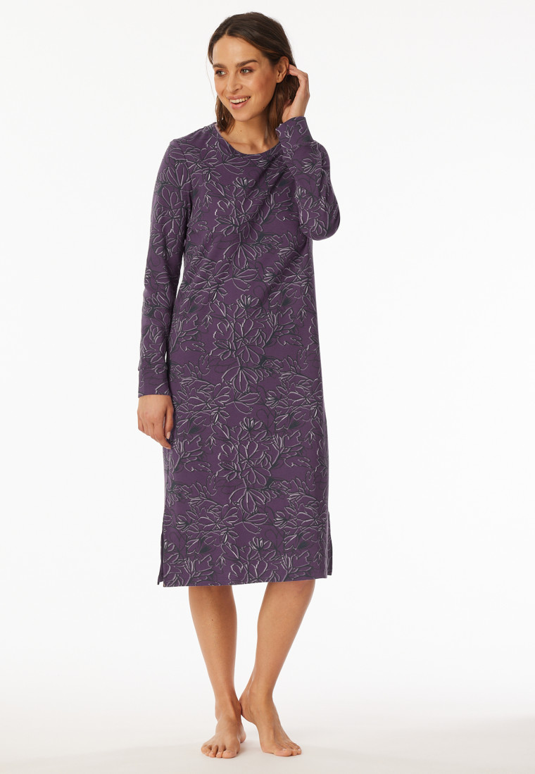 Camicia da notte a manica lunga stampata multicolore - Comfort Interlock