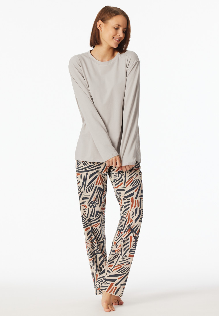 Shirt langarm rundhals grau-jaspe - Mix+Relax
