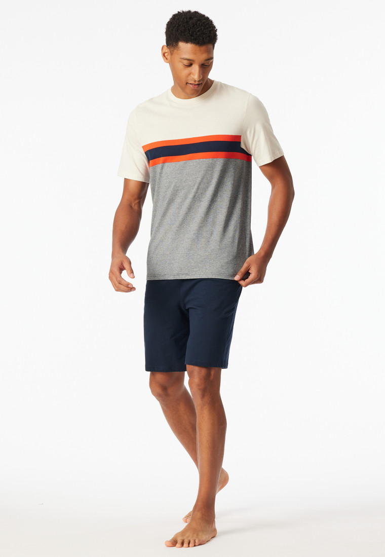 Pigiama corto a righe rosso chiaro - Casual Nightwear