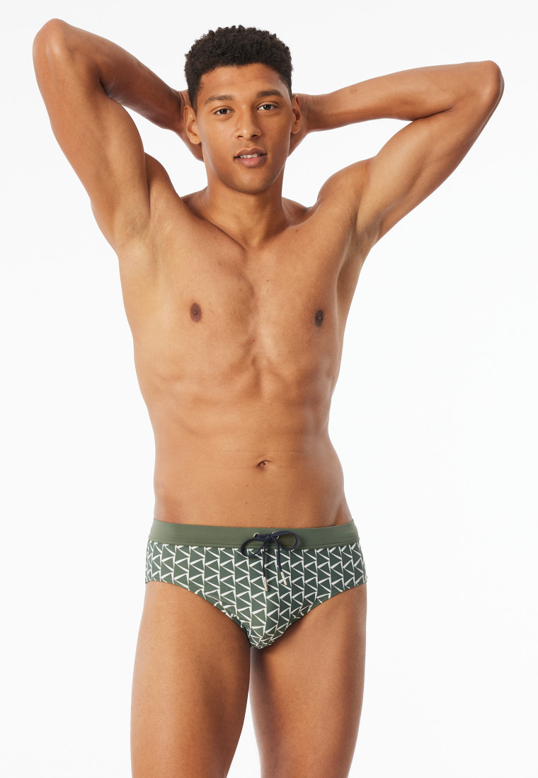 Costume da bagno riciclato in tessuto a maglia con fantasia - Aqua