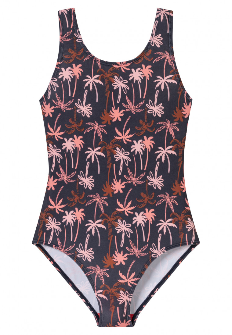 Costume da bagno in tessuto a maglia riciclato SPF40+ scuola sport palme multicolore - Ciano