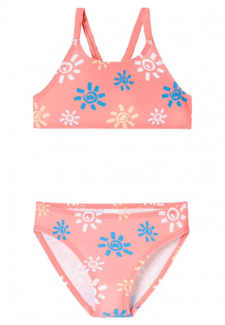 Bikini bustier en tricot recyclé SFP 40+ Soleil rose - Aqua