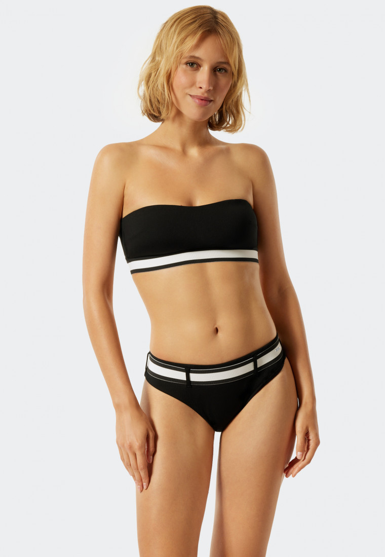 Bandeau bikini top padded variable straps black - California Dream