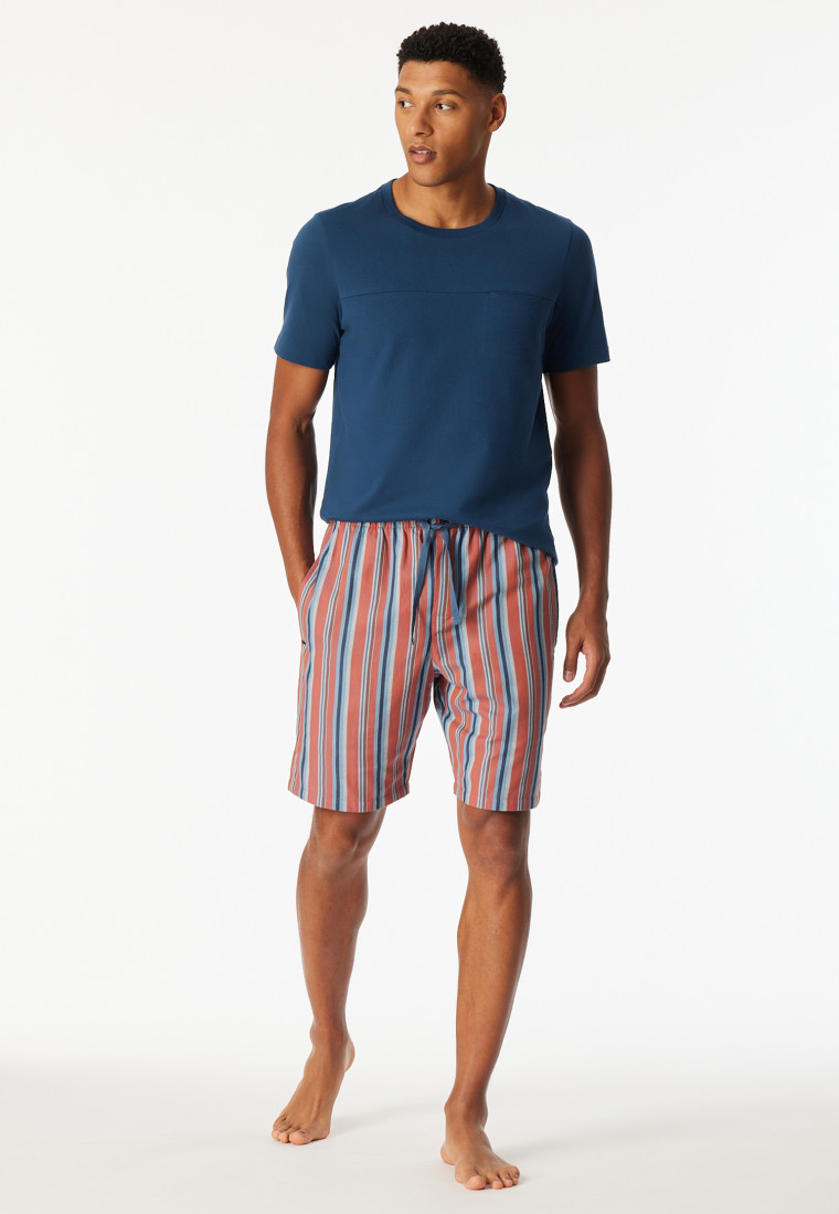 Bermuda in tessuto rosso chiaro a strisce - Mix+ Relax